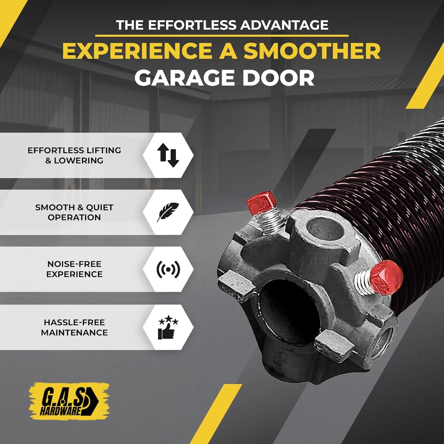 Garage Door Torsion Spring 234x1.75x35 Includes 1” Steel Bearing, Non-Slip Gloves, and Winding Bars for Left and Right Side of Garage Door Precision E-Coating 5-Year Warranty Min. 30,000 Cycles (Pair)