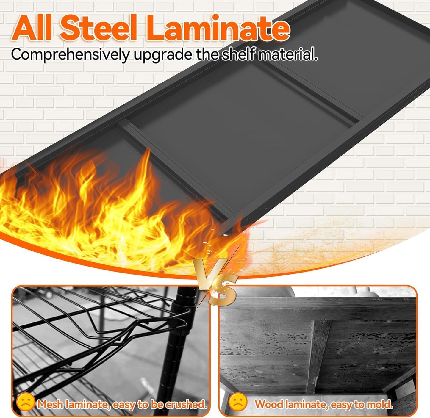 Metal Garage Shelving Unit, Heavy Duty 4-Tier Adjustable Storage Rack, Steel Shelving,2000 lbs Capacity, Industrial Shelves for Heavy Tools and Equipment (4-Tier 54" H x 40" W x 18" D)