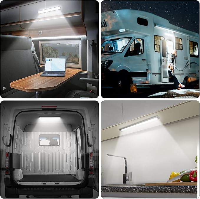 CT CAPETRONIX 12v LED Interior Light Bar, 168LEDs 15.4IN 1700LM 10W, DC 12v Volt led Strip Lights with Switch, for Enclosed Cargo Trailer Car RV Van Truck Lorry Camper Boat Caravan Motorhome (6Pcs)
