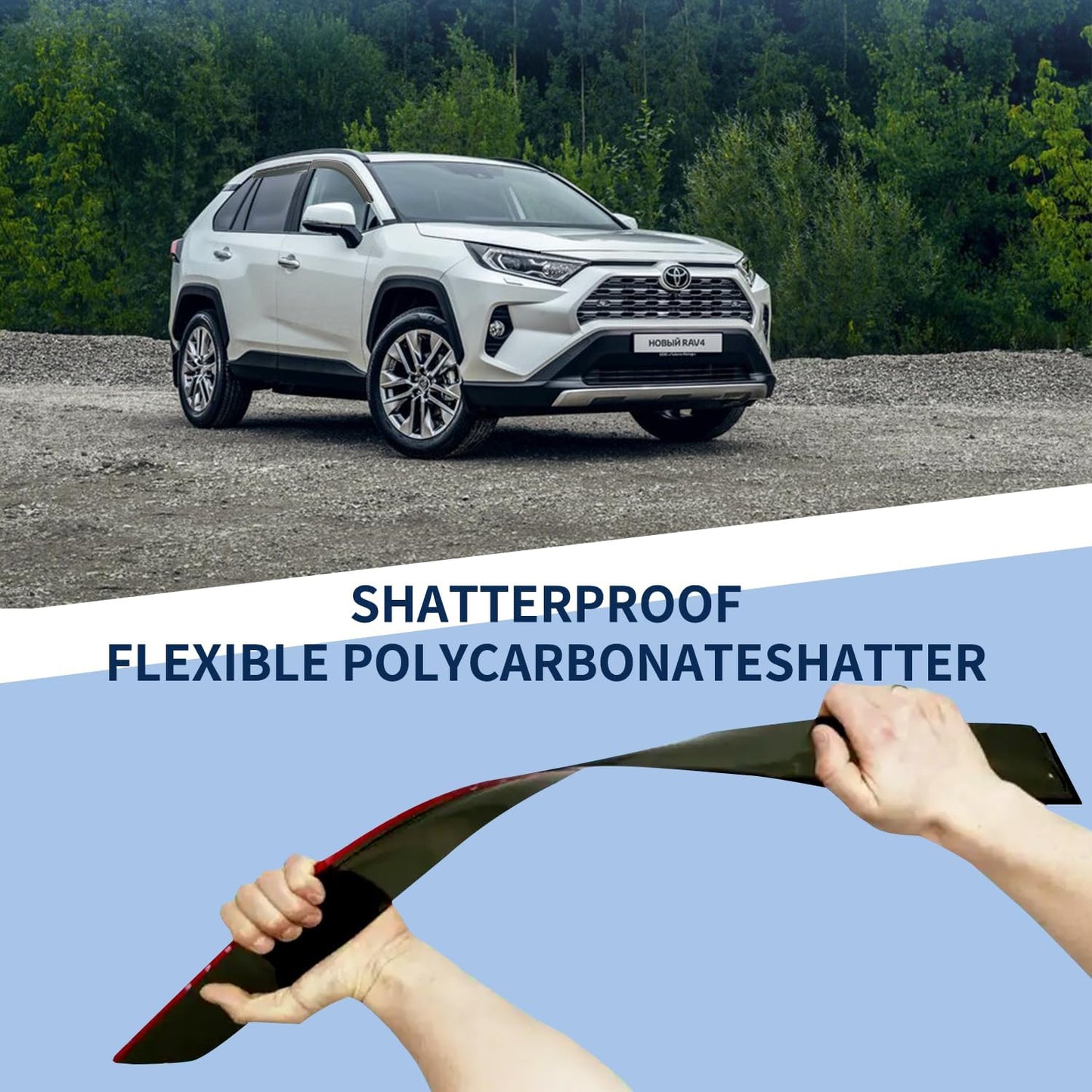 4PCS Rain Guards Fit for 2013-2018 Toyota RAV4 LE XLE SE, Tape-on Outside Mount Window Visors, Smoke Side Window Deflector, Vent Shade Shield, 2013 2014 2015 2016 2017 2018, Exterior Car Accessories