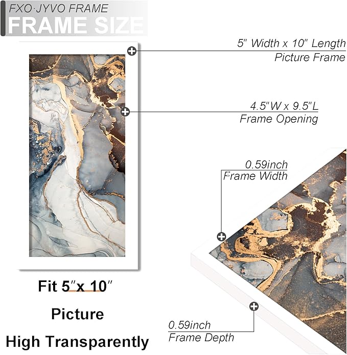 White 5x10 Frame Set of 2, Display Business License 3.5 x 8 with Mat or Picture 5x10 Without Mat Desktop or Wall for License Cosmetology Barber Salon Esthetician - 2 Packs