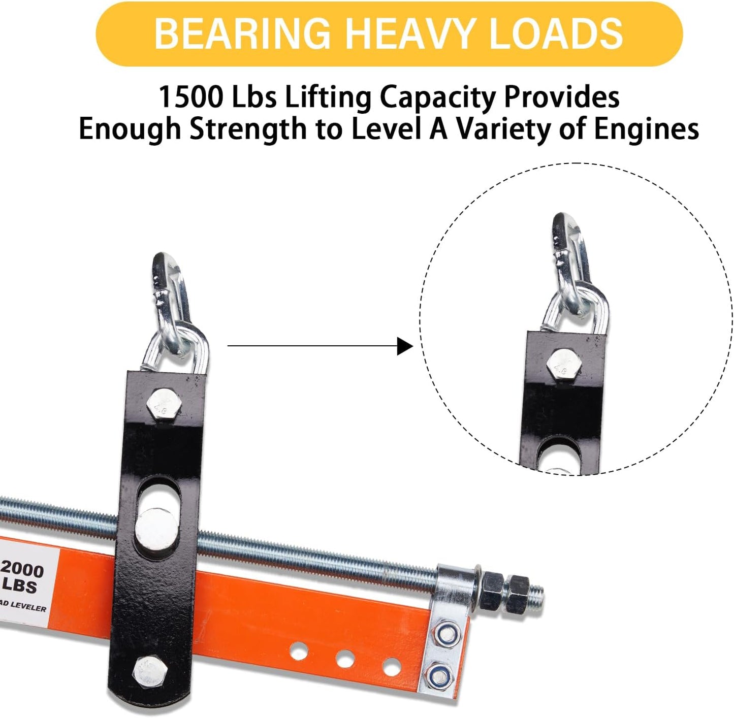 Engine Support Bar 2000 Lbs Load Lever Motor Lift Tool Heavy Duty Leveler (Lever)