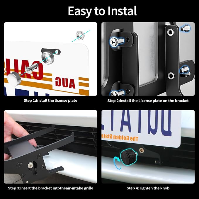 2024 2025 Tesla Model 3 License Plate Frame(No Drill, Custom Lock) Tesla Model 3 Front License Plate Mount
