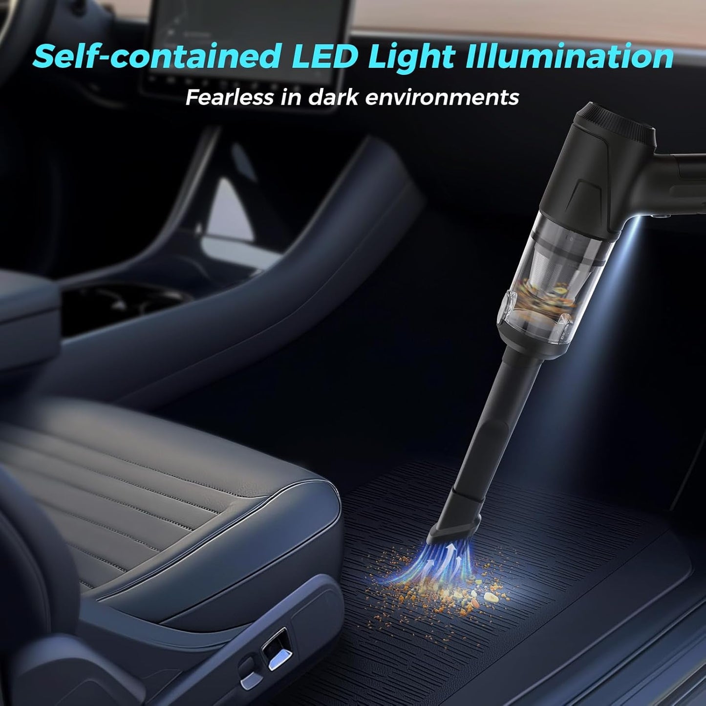 2-in-1 Car Vacuum&Air Duster,65w/16kpa/30 Mins,High Powerful Dust Cleaner Portable Cordless Vacuum,Compressed Air Blower,Lightweight Rechargeable Handheld Mini Vacuum for Car/Home/Office