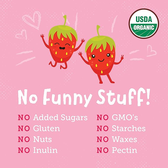 YOU LOVE FRUIT - STRAWBERRY All Natural Fruit Snacks, Healthy Snack Pack, Real Fruit! Gluten Free, Non GMO, Vegan, Fiber packed, Low Fat, Kosher, Variety Pack, Great For Adding To Gift Box, 1.0 oz (Pack of 12)