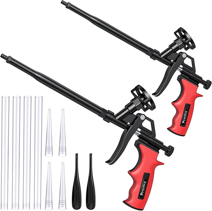 Preciva 2 PCS Spray Foam Gun, Upgrade Pu Expanding Foaming Gun Professional Caulking Gun Insulation Suitable for Caulking, Filling, Sealing