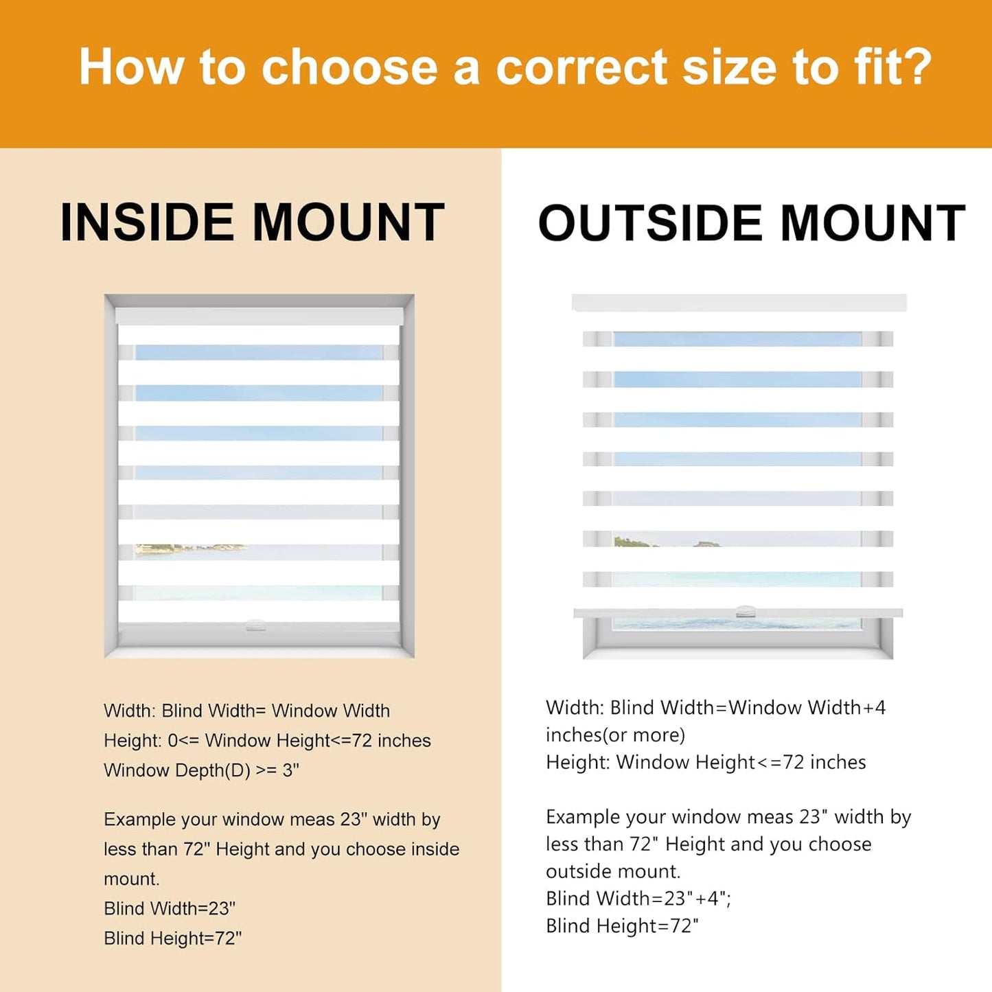 Persilux Cordless Zebra Blinds for Windows Free-Stop Roller Window Shades (22" W X 64" H, White) Dual Layer Light Control for Day and Night, Light Filtering Sheer Shades for Home, Easy to Install