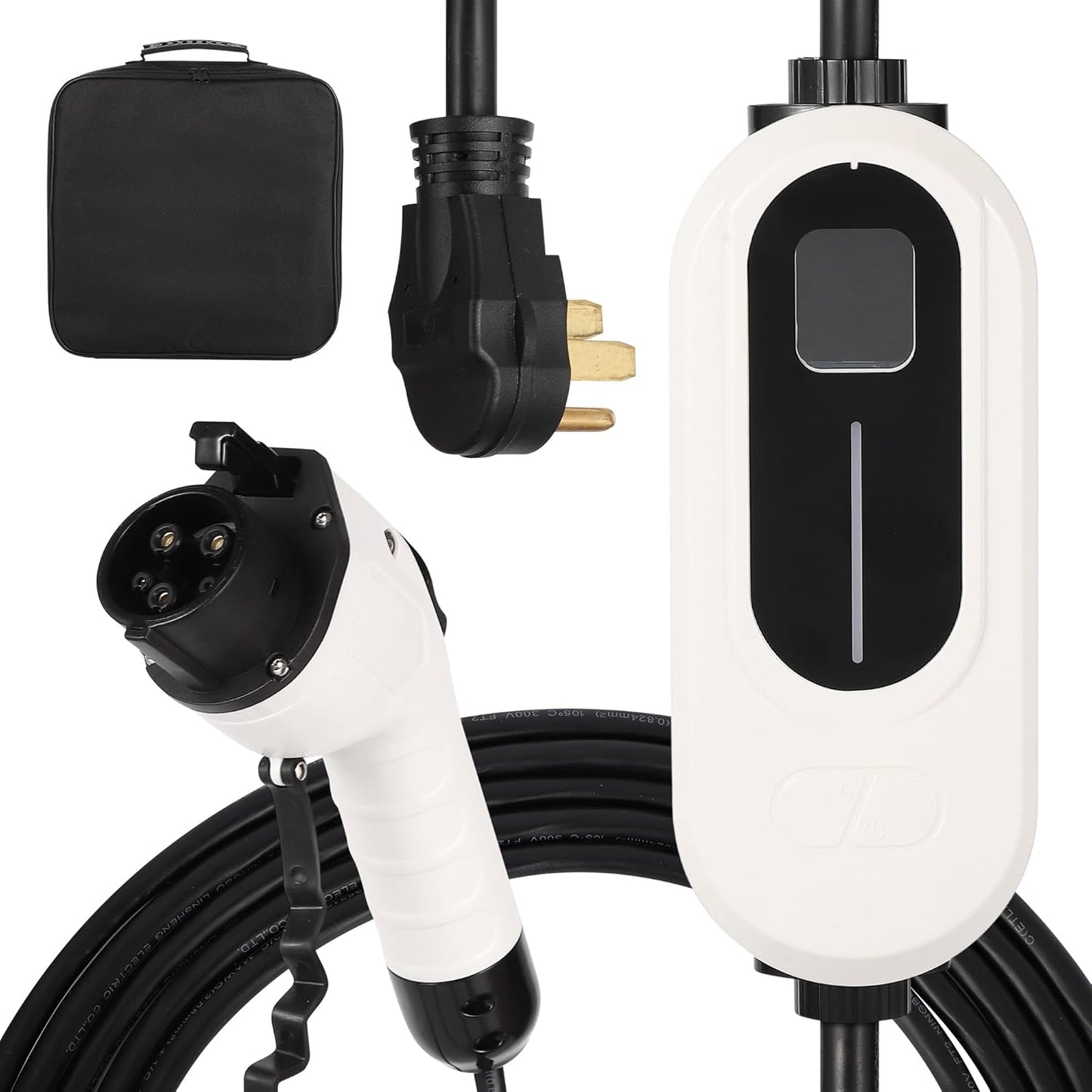 Level 2 EV Charger, 32A 240V Voltage, NEMA 14-50 Plug, 25ft Cable, Adjustable Current/Delay Timer, SAE J1772 Listed Portable Electric Car Charger for Indoor/Outdoor Use