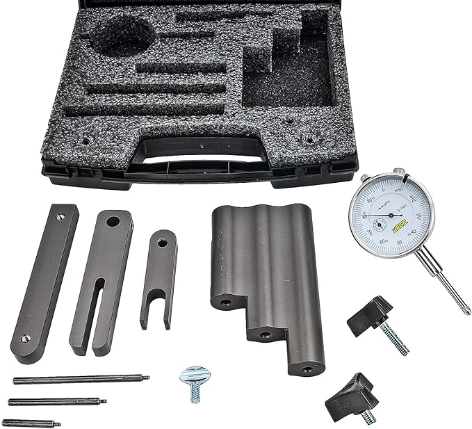 JEGS Ring & Pinion Setup Tool Kit | Made in USA | Hard Anodized Aluminum Components | Includes Dial Indicator, Laminated Instructions, Storage Case, and 3 Indicator Extensions