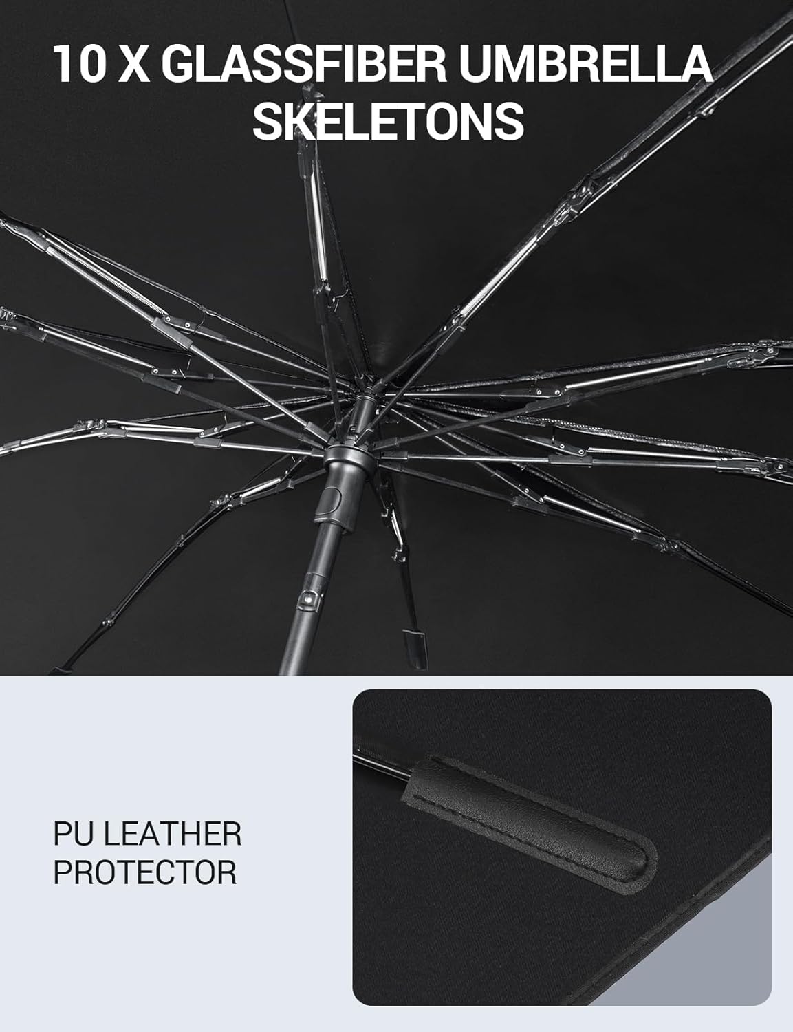 Proadsy Windshield Sun Shade Umbrella for Lincoln Nautilus 2014-2025 Foldable Car Umbrella Sunshade with Soft TPU Handle Spring Structure Crystal Cooling Material Protect Car from Rays & Heat