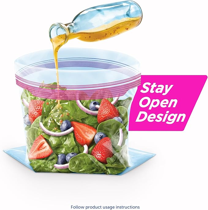 Ziploc Food Storage and Sandwich Bags Variety Pack, Stay Open Design with Stand-Up Bottom, Easy to Fill, 190 Bags Total