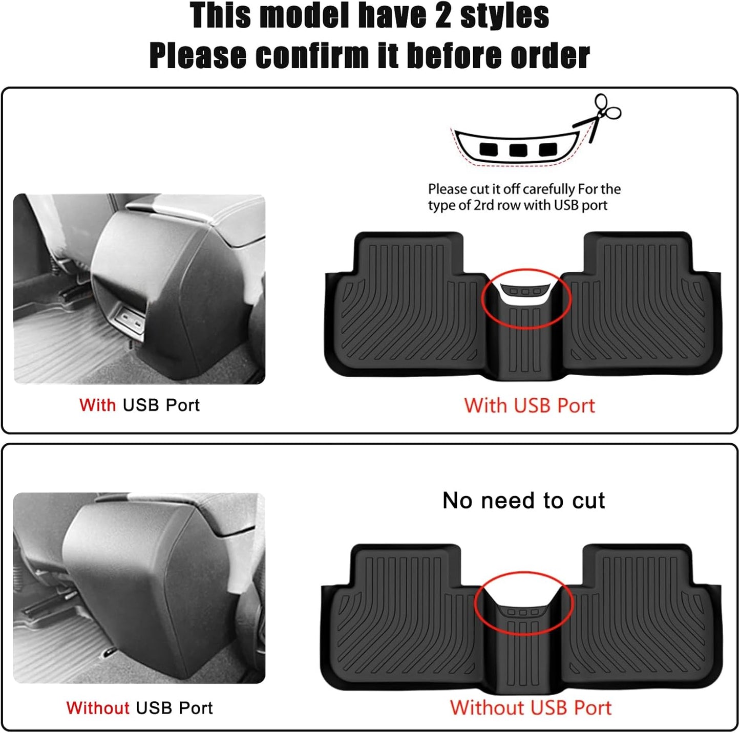 Auxko All Weather Floor & Cargo Mat for Honda Civic Sedan 2026 2025-2022 (Not for Hatchback or Hybrid) TPE Rubber Liners Set All Season Guard Odorless Anti-Slip Floor Mats Trunk Mat