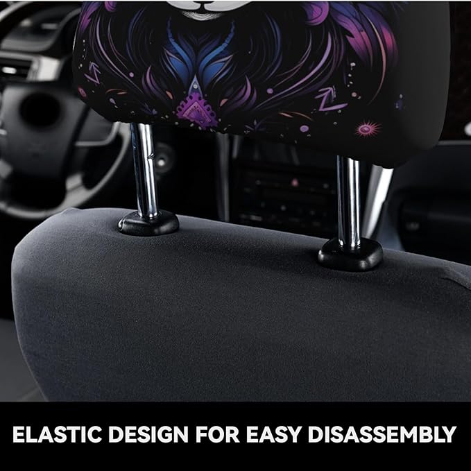 Dujiea 2 Pack Bohemian Mandala Fox Car Headrest Covers, Universal Soft Car Seat Head Rest Cover Protector, Vehicle Accessories Fabric Headrest Cover for Cars Vans Trucks