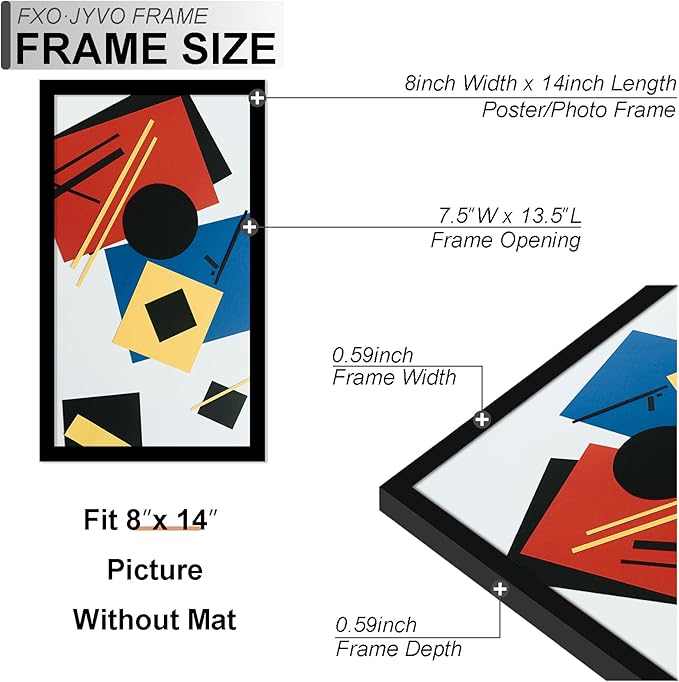 4x6 Picture Frame Collage Set of 6, Display 3 4x6 Picture Collage or 8x14 Photo Only Without Mat, Light Weight and High Transparent Frame for Wall - 6 Pack/Black/3-Openings