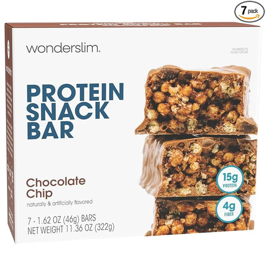 WonderSlim Protein Snack Bar, Chocolate Chip, (7ct)