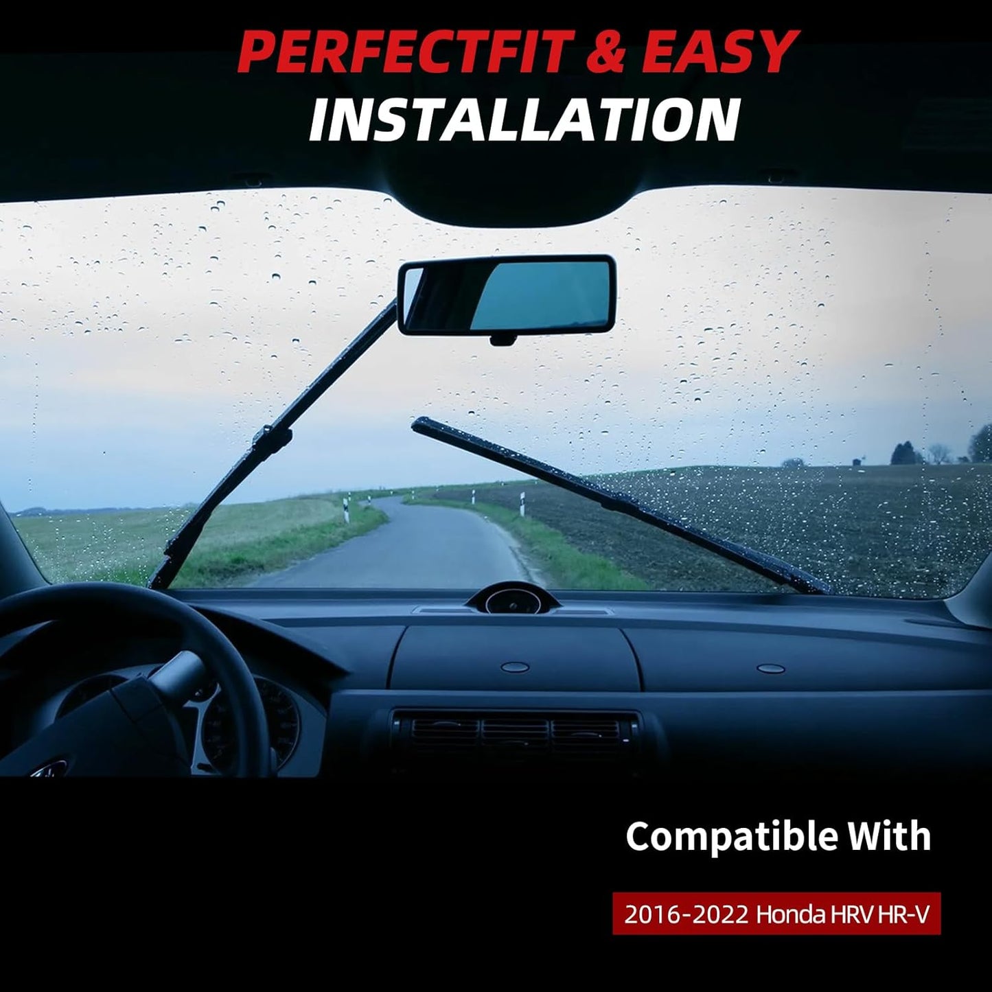 OTUAYAUTO Premium Windshield Wiper Blades - Replacement for Honda HRV HR-V 2016-2022, All-Weather Performance, Front and Rear Wiper Blades, U Hook - 26"+18"+10" (Pack of 3)