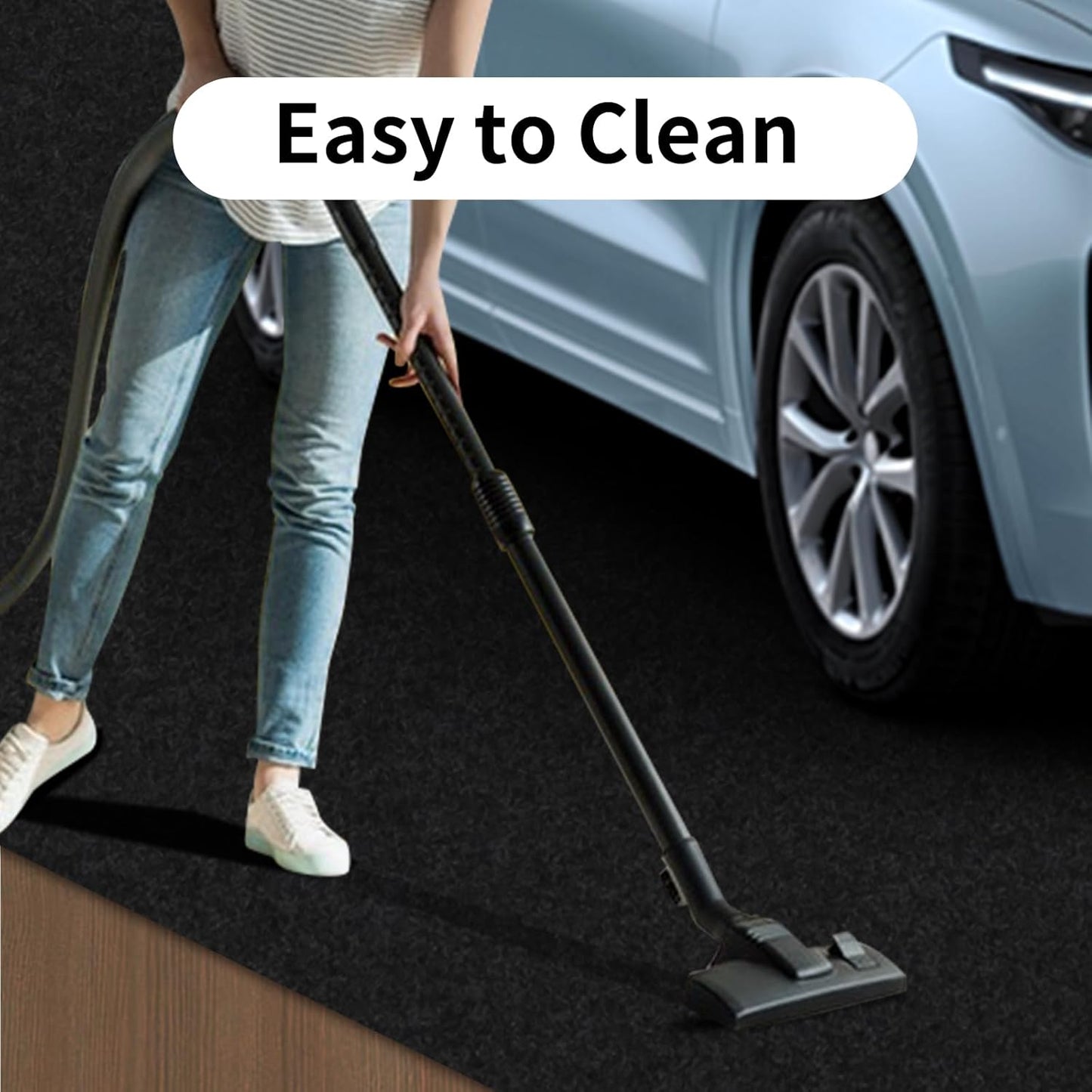 17' x 7'4" Oil Spill Mat, Garage Floor Mat, Premium Absorbent Oil Pad, Waterproof, Protect Garage Surface from Spill & Stain, Reusable, Washable, Durable, Black