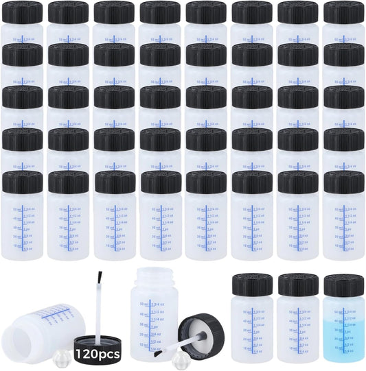 120 Pcs 2 Oz Touch Up Paint Container - Empty Paint Touch Up Bottles with Brush, Safe Lids, and Mixing Balls for Fixing Car Scratches
