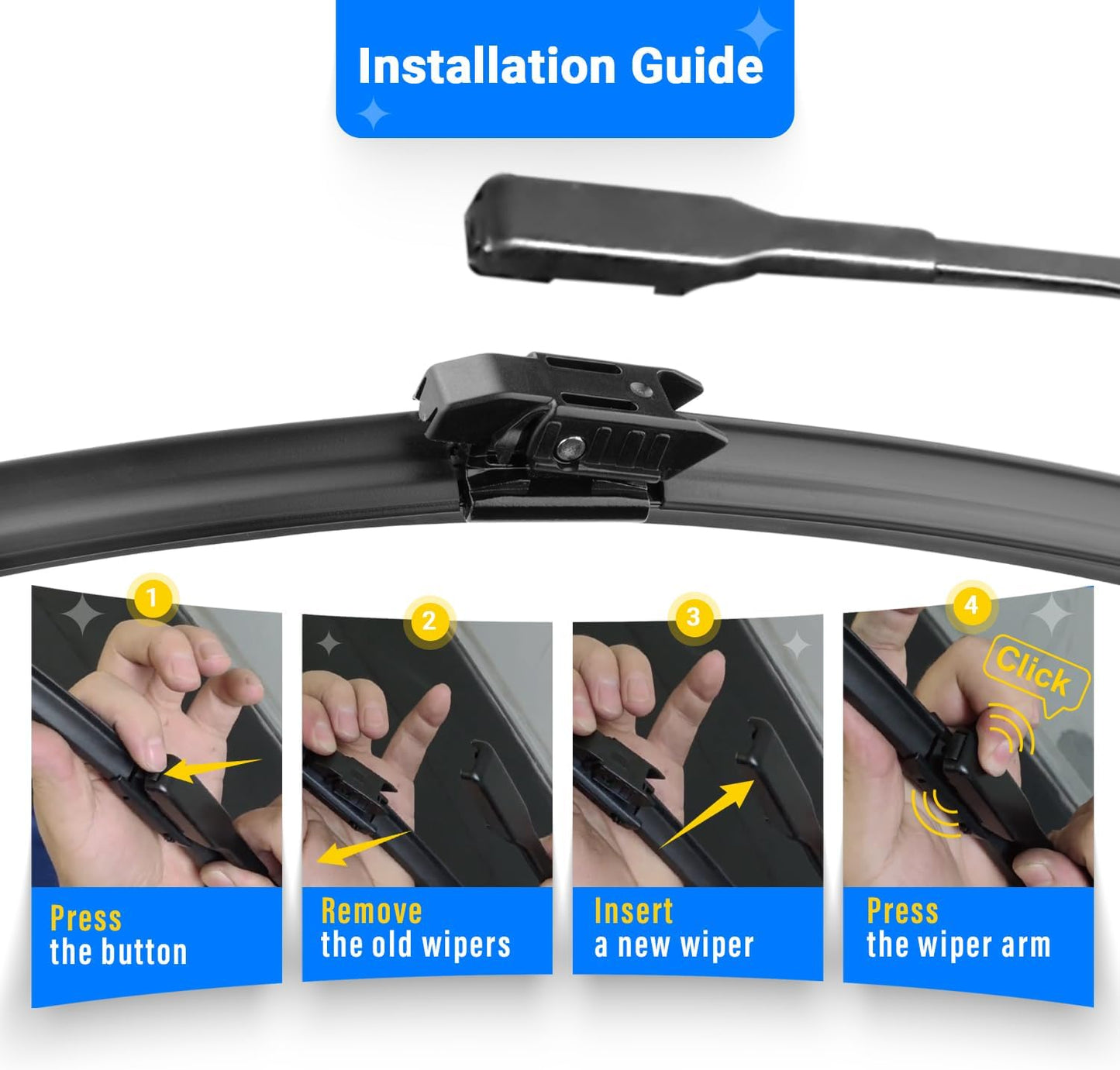 Windshield Wiper Blades Replacement for 2018 2019 2020 2021 2022 BMW X2 Original Factory Quality Front Rear Wipers Blade Set for My Car - 24" 20" 13" (Pack of 3)