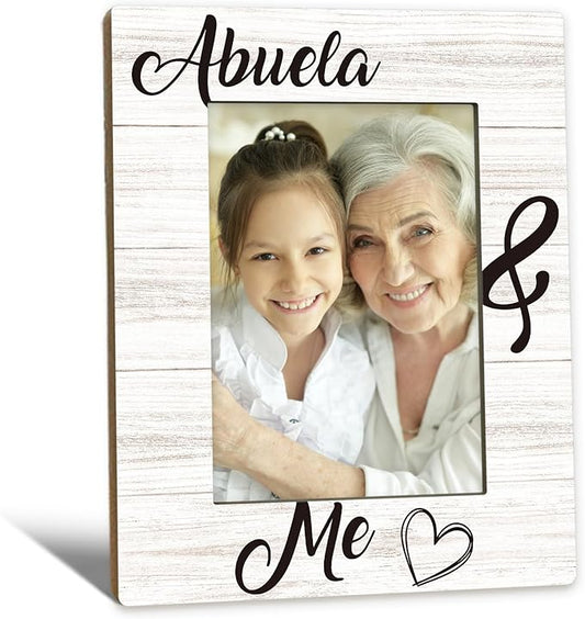 Abuela Gifts Picture Frame 5x7, Grandma Photo Frame, Christmas Mothers Day Birthday Gifts for Abuelas from Grandkids, Regalos Para Abuela Wooden Picture Photo Frames for Desk Home Room Decor