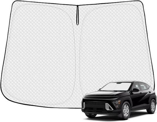 Windshield Sun Shade for 2024-2025 2026 Hyundai Kona Accessories Thicken 6-Layer Front Window Sunshade Cover Sun Visor Protector Foldable Block UV Rays Keep Vehicle Cool
