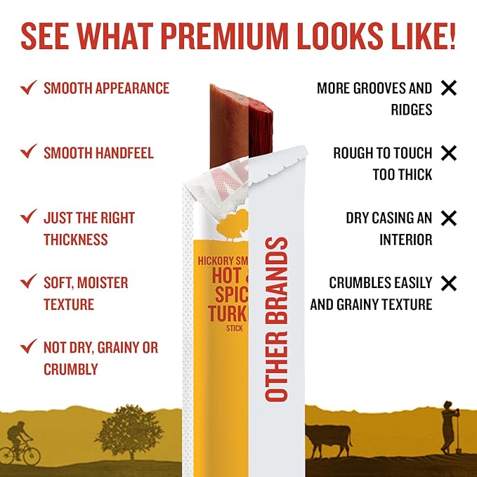 Vermont Smoke & Cure Meat Sticks - Hot & Spicy Turkey - Protein Snacks, No Antibiotics or Added Hormones, Hiking Snacks- 1 oz, 24-Pack