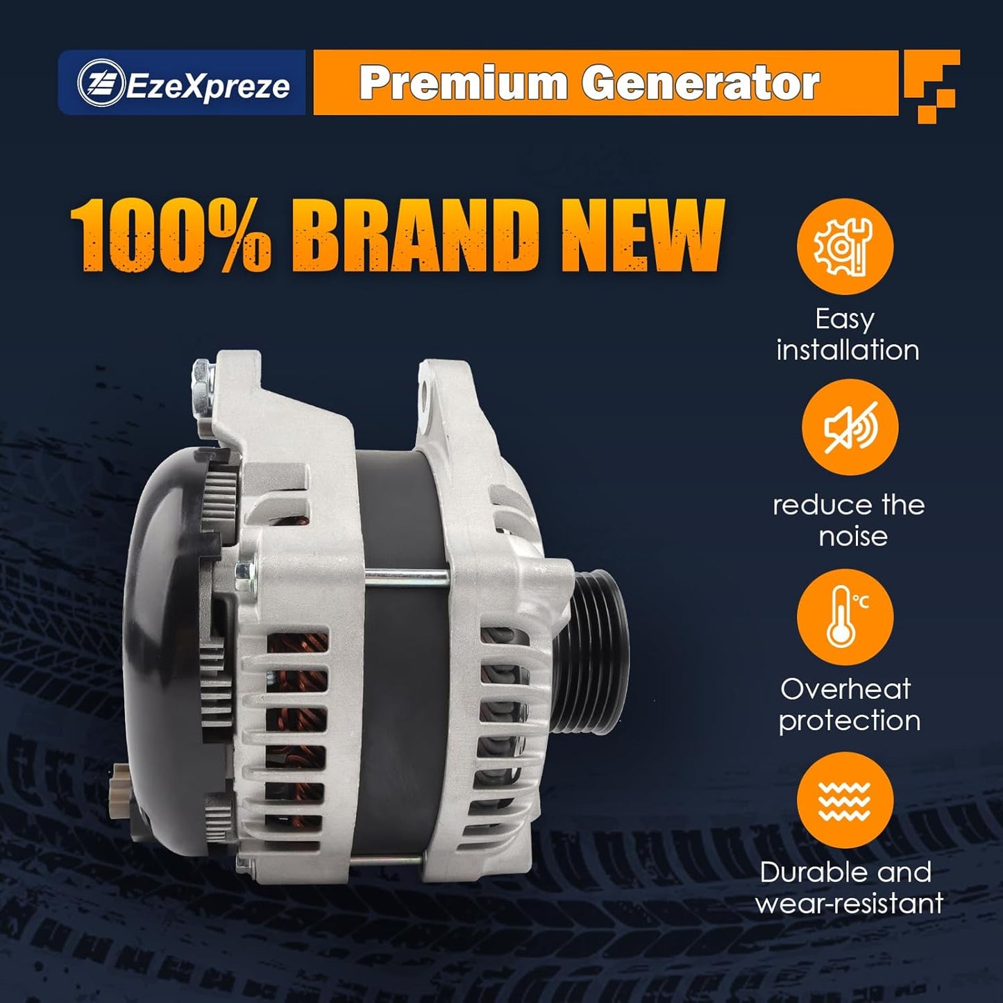 Ezexpreze Alternator Compatible with Ford F-150 F150 2015-2020 5.0L V8, 12V 240A 6-Groove Pulley Clockwise, OE# 44000 42103 FL3T10300JA FL3Z10346G HL3710300FA HL3Z10346F 1042110081 1042110080