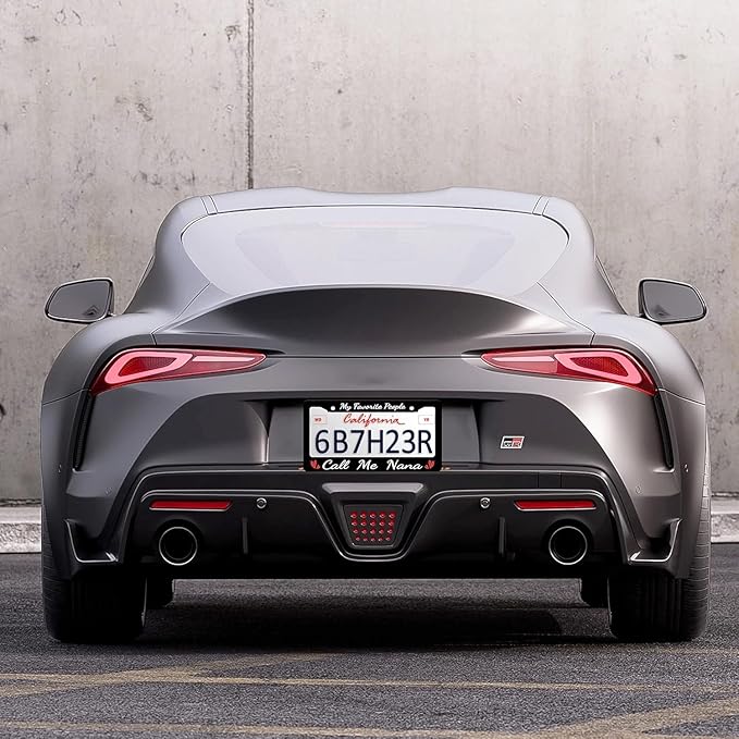 2 Pcs My Favorite People Call Me Nana License Plate Frame Nana License Plate Frames Personalise Stainless Steel Funny Design Compatible with Standard License Plate Holder for USA Canada 6 X 12 Inch