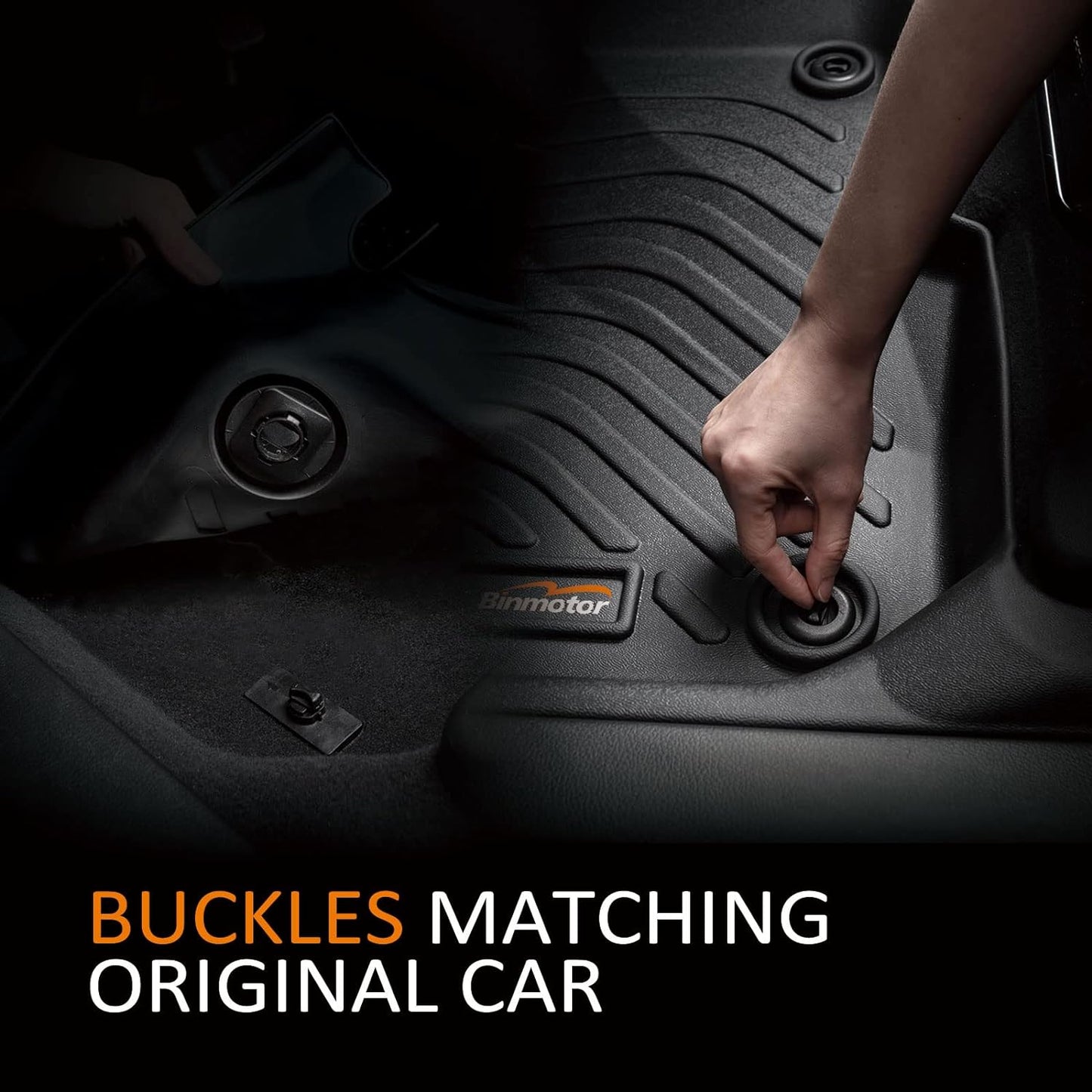 Binmotor-Floor Mats for Mitsubihi Outlander 2014-2021, All Weather Car Floor Mat for Outlander Accessories TPE Heavy Duty Rubber Liners