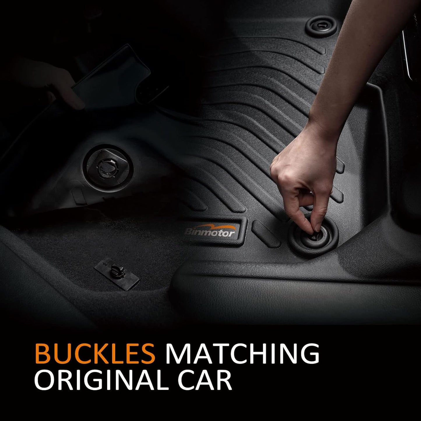 Binmotor-All Weather Car Floor Mats Cargo Liner for Jeep Wagoneer 2022-2025, 8 Passenger, TPE Rubber Liners for Jeep Wagoneer Accessories Cargo Trunk Mat-Black