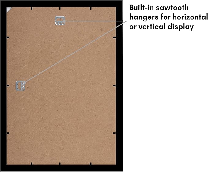 Americanflat 12x18 Picture Frames in Black - Composite Wood with Shatter Resistant Glass - Wall Mounted Horizontal and Vertical Formats (2-Pack)