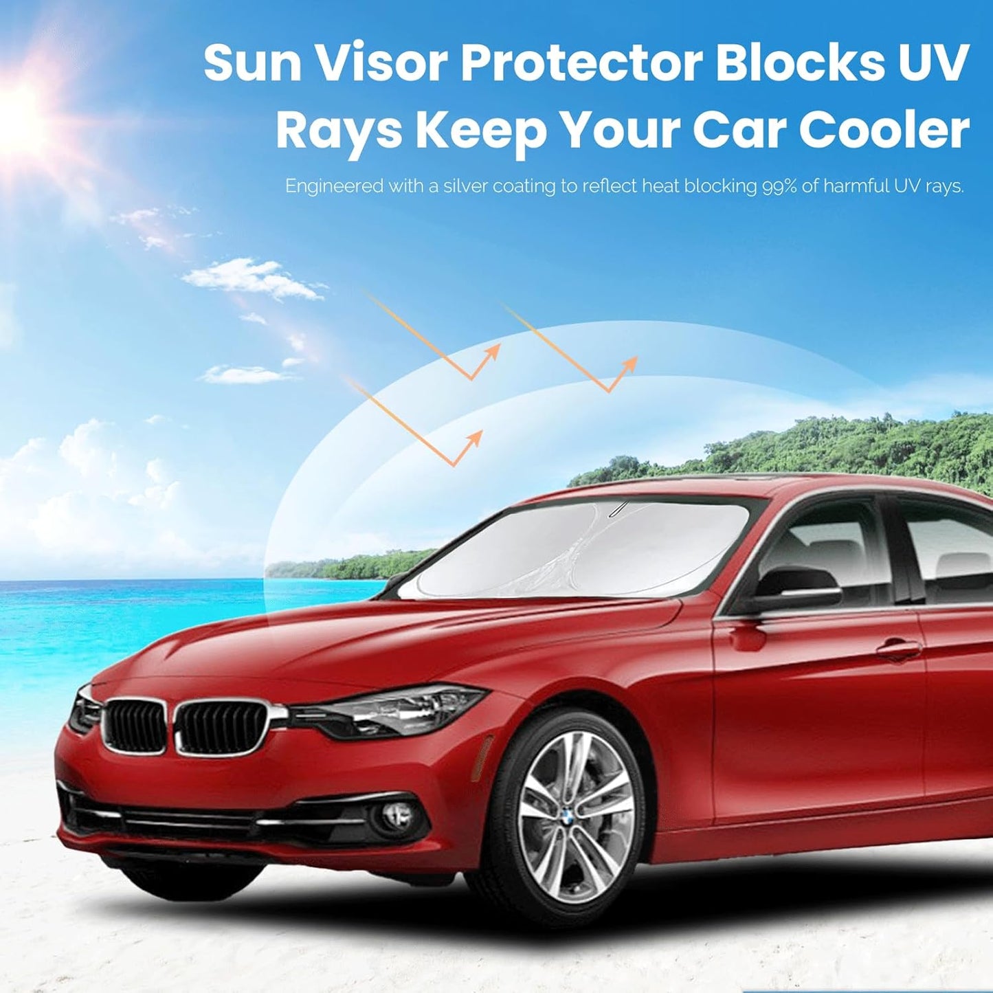 INSAUTO for 2019-2023 2024 2025 BMW 3 Series Car Windshield Sun Shade Sunshade for 2022-2025 B&W 3 Series 330i M340i Sun Protector Front Window Windshield Cover Fit 3-Series 3 Series Accessories