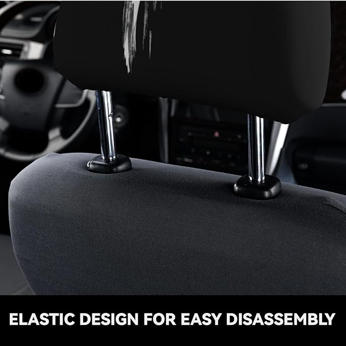 Dujiea 2 Pack Cross Car Headrest Covers, Universal Soft Car Seat Head Rest Protector, Vehicle Accessories Fabric Headrest Cover for Cars Vans Trucks