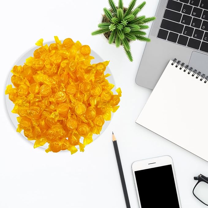 Arcor Butterscotch Hard Candy | 2-Pound Bag | Classic Yellow Candy Bulk | Individually Wrapped Butterscotch Discs