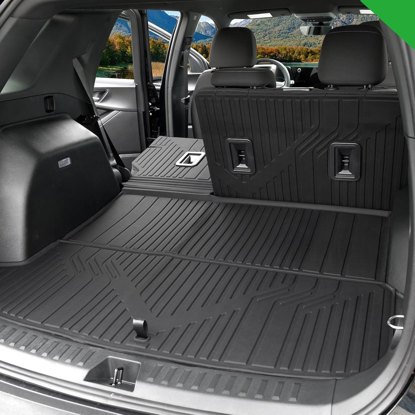 Cargo Liners & Backrest Mat for 2025 2026 Chevy Equinox Fuel (Only for Gas)/2025 GMC Terrain, All Weather TPE Trunk Mat Back Seat Cover for Chevrolet Equinox Accessories