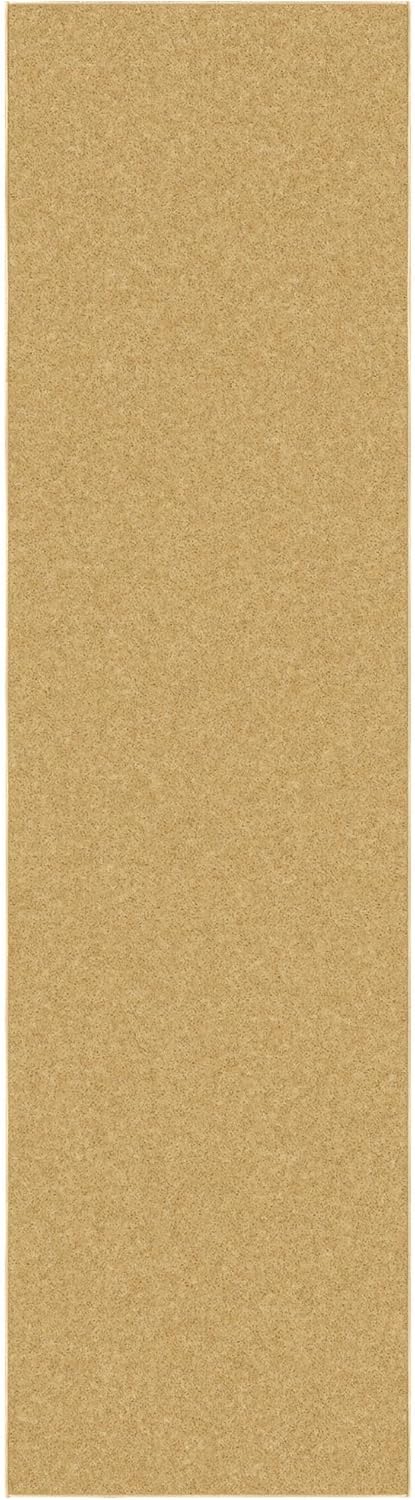 Ottomanson Hallway Runner Rug 2'7" x 9'10" Non Slip Solid Area Rugs Easy to Clean Laundry Rug Runner Durable & Pet Friendly Floor Carpet Runners for Hallways Entryway Living Room Kitchen, Beige