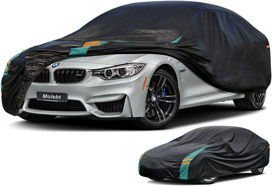 Coupe Car Cover Custom Fit for BMW 3 Series 4 Series M3 320i 325i 328i 330i 335i 340i 430i 440i M4(2005-2025), Waterproof All Weather for Automobiles, Outdoor Full Cover with Windproof Clip Straps.