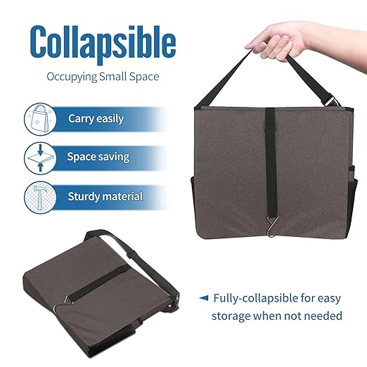 Car Trash Can Grey Large Storage Garbage Can with Lid Hanging for Back Seat Leakproof Automotive Vehicle Trash Bin