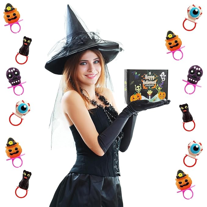Fruidles Halloween Candy Rings, Hard, Individually Wrapped (48-Pack)