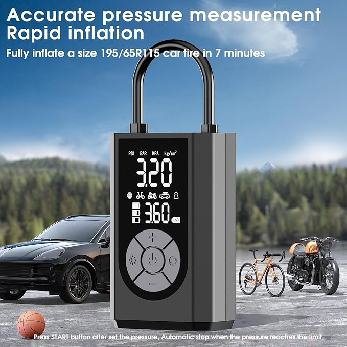 Tire Inflator Portable Air Compressor Air Pump For Car Tires Bicycle Motorcycle Ball