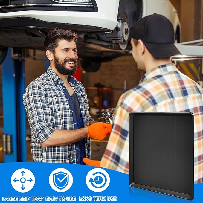 6 Pack Large Oil Change Drain Pan - 22” Auto Oil Drip Pan，Oil Drip Tray for Under Car Plastic Oil Tray,Mini Fridge Drip Tray for Air Conditioners Machinery Oil Catch Pan Replacement Tray