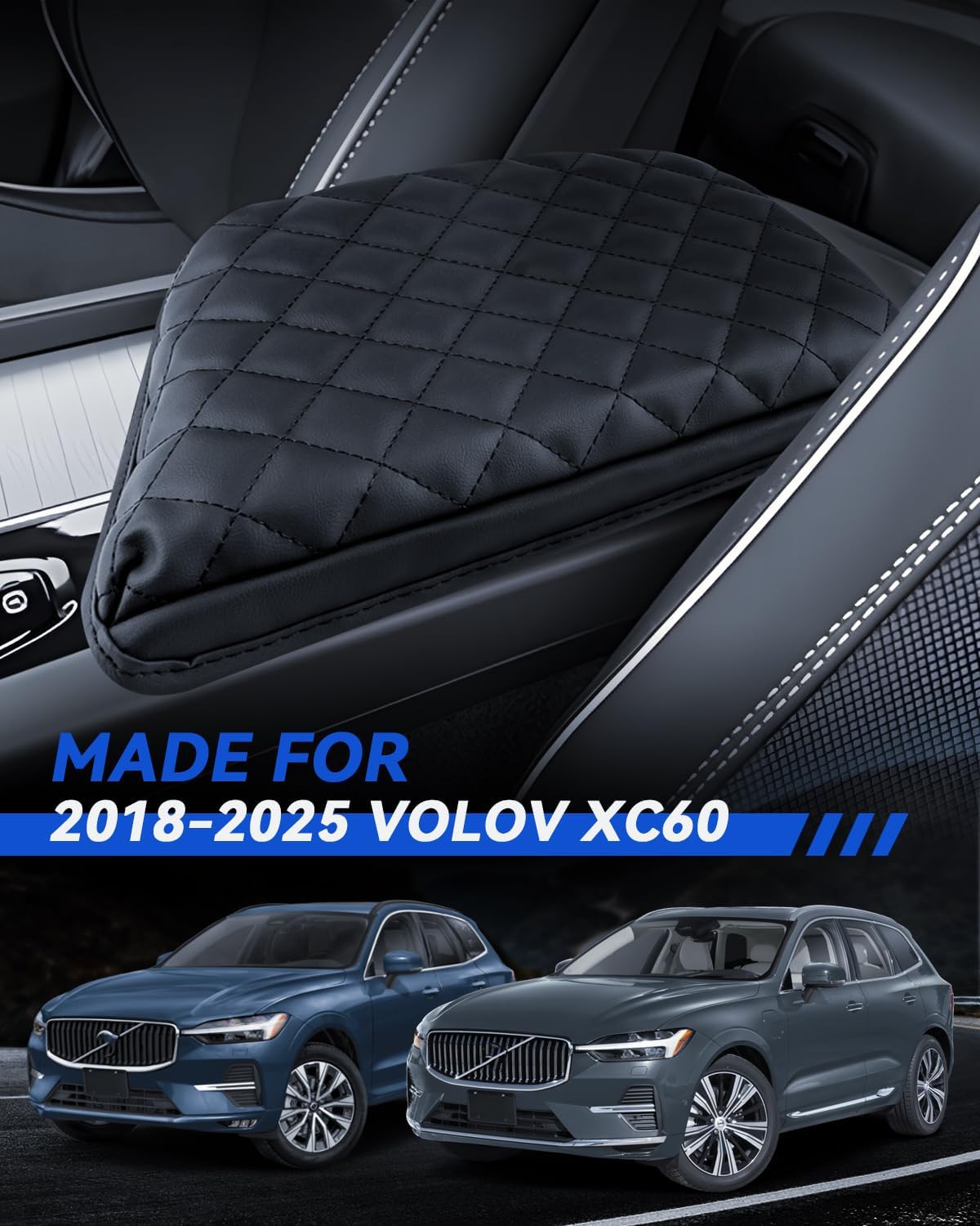 Armrest Cover for Volvo XC60 2018-2024 2025 Accessories Center Console Middle Lid Pad Protector for Car Elbow Rest