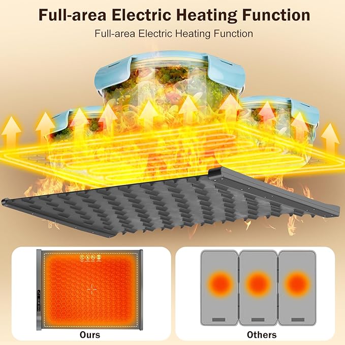 Food Warming Mat - Portable Party Buffet Electric Warming Tray, Foldable Food Warmer, Timed Off, Temperature Adjustable, Suitable for Daily, Outdoor, Party