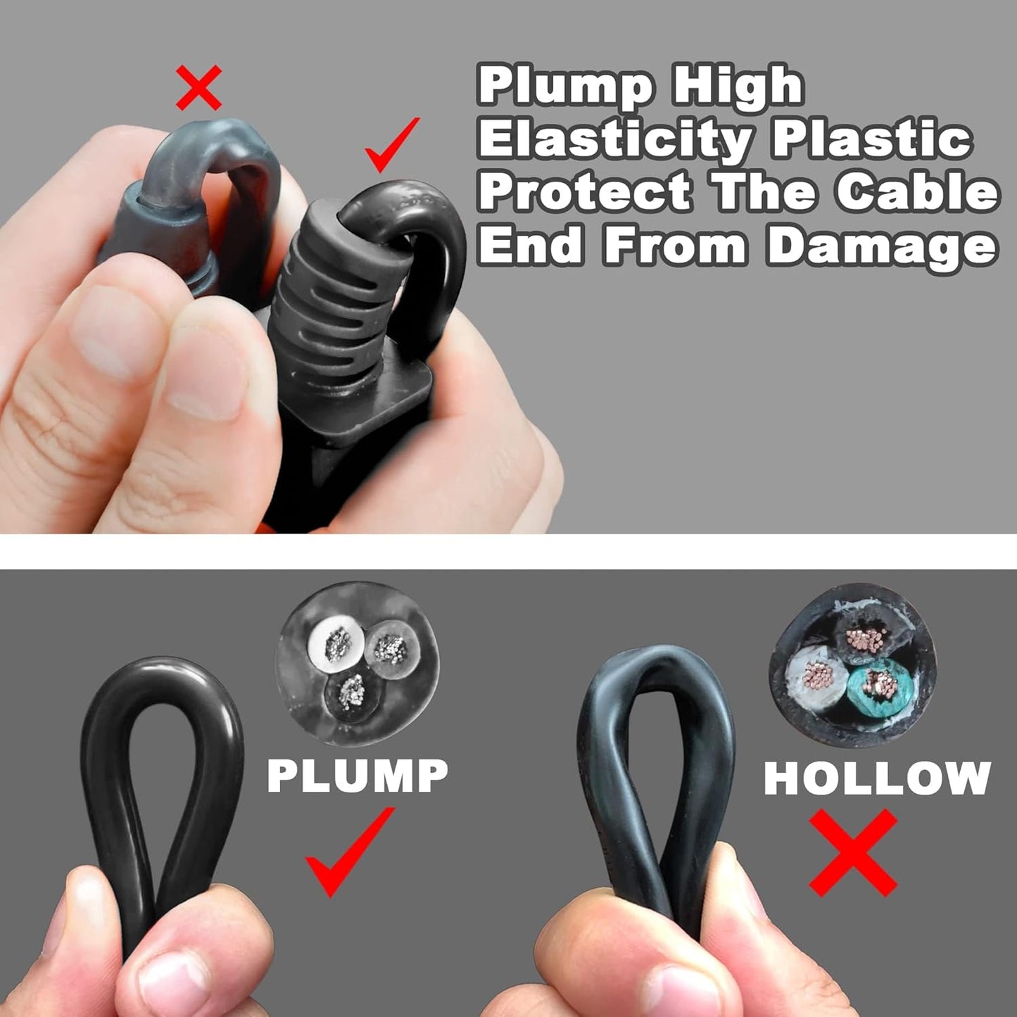 HUANCHAIN 10 ft (2pack) Indoor Outdoor Black Extension Cord Waterproof, 16/3 Gauge Flexible Cold-Resistant Appliance Cord Outside, 13A 1625W 16AWG SJTW, 3 Prong Heavy Duty Electric Cable, ETL