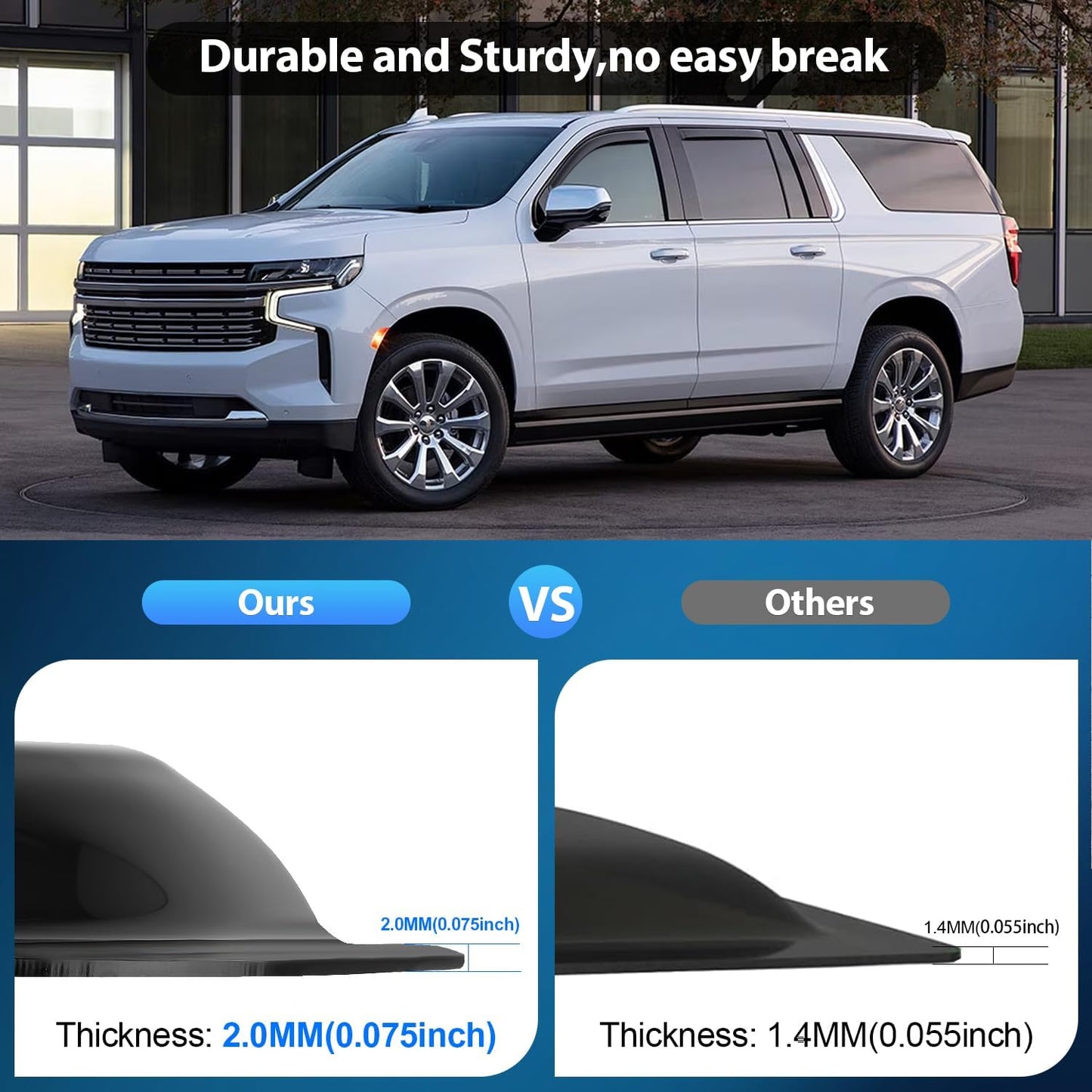 Nilight Durable in Channel Rain Guards for Chevy Suburban 2021 2022 2023 2024 2025 Window Deflectors, Vent Window Visors-4pcs