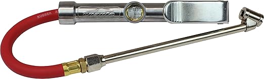 EPAuto Commercial Grade Dual Head Tire Inflator Gauge with Air Hose, 1/4" NPT, 12" Rubber Hose, 10-160 PSI
