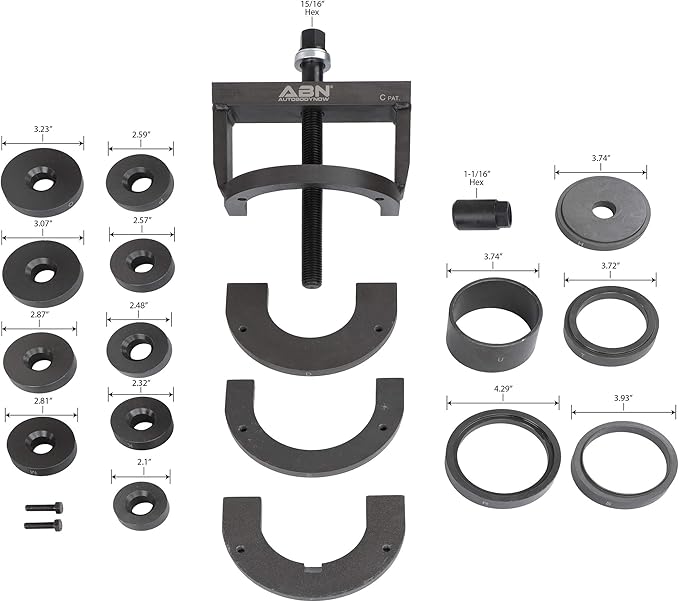 ABN Wheel Bearing Puller Kit Hub Removal Tool, Wheel Bearing Tool - Independent Suspension Roll Ball Bearing FWD RWD AWD