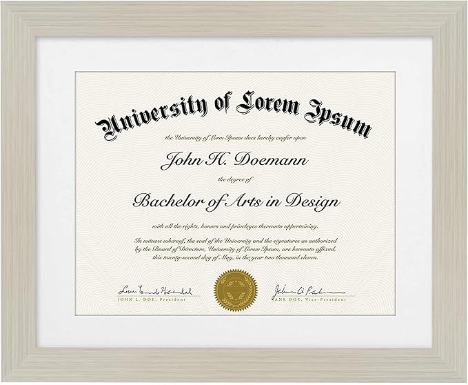 Americanflat 11x14 Diploma Frame with Shatter-Resistant Glass - Use as 8.5x11 Frame with Mat or Display 11x14 Documents Without Mat - Legacy Collection - Certificate Frames for Wall - Light Wood