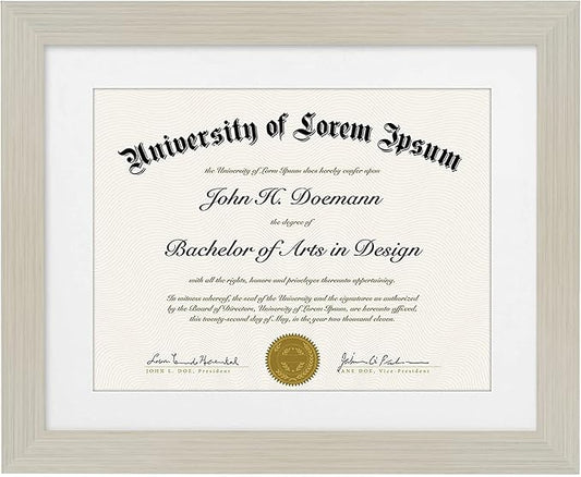 Americanflat 11x14 Diploma Frame with Shatter-Resistant Glass - Use as 8.5x11 Frame with Mat or Display 11x14 Documents Without Mat - Legacy Collection - Certificate Frames for Wall - Light Wood