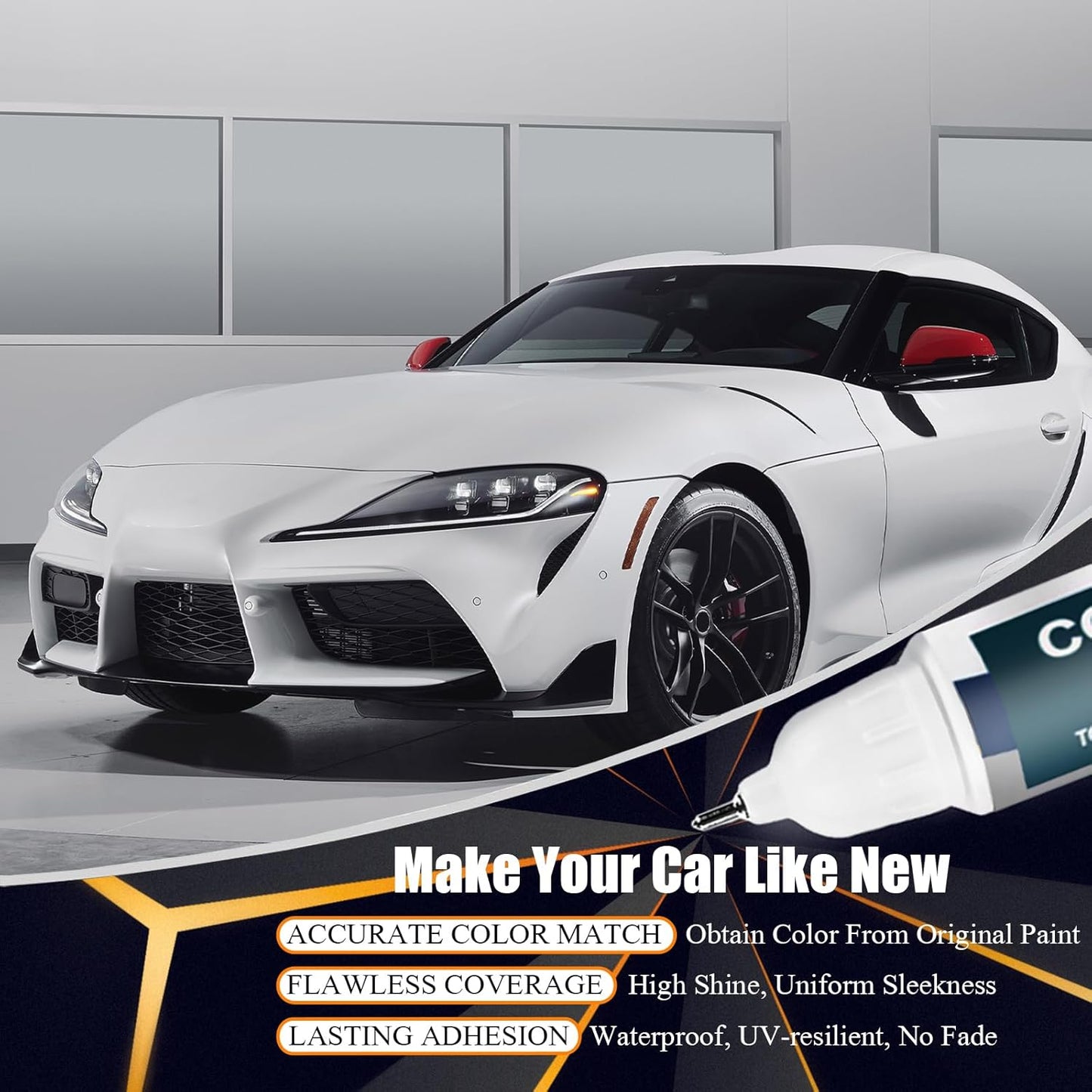 040 Super White/Ice Cap Touch Up Paint for Toyota, Car Paint Pen Scratch Repair Two-In-One Touch Up Paint, Premium Car Scratch Remover for Deep Scratches